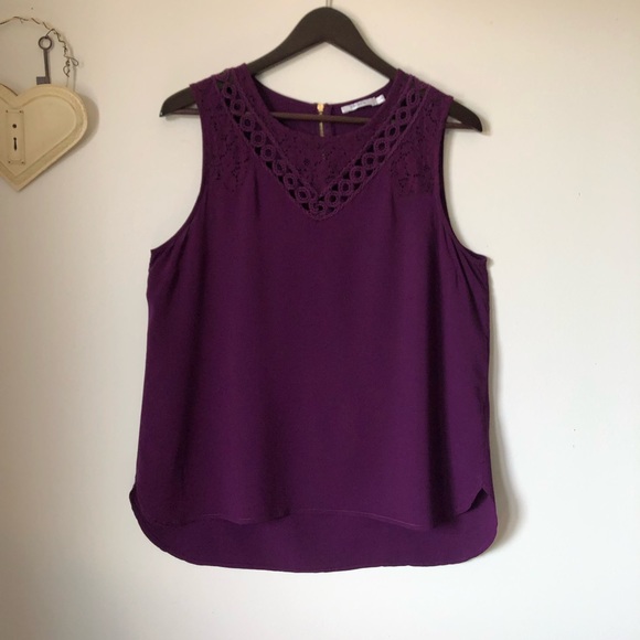 Ricki’s deep purple crochet detail sleeveless top - size large - Picture 15 of 15